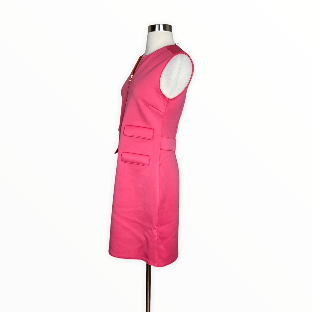 Tory Burch Women’s Sleeveless Scuba Mini Dress with Zipper & Flap Pocket - Picture 2 of 10